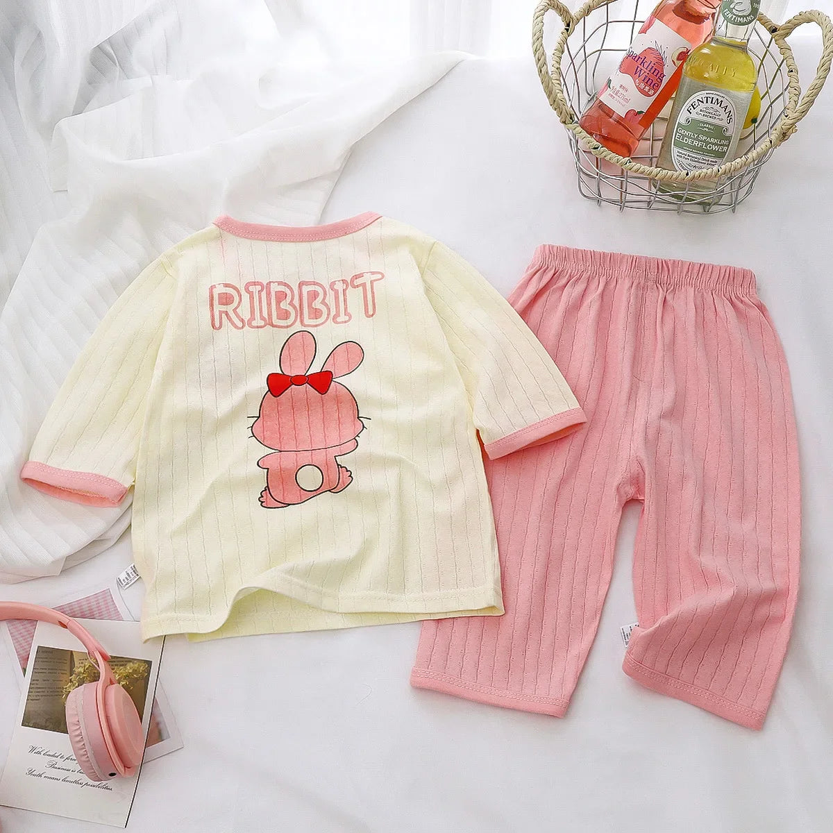 Kids Cotton Pajama Set - Cartoon Print Long Sleeve PJs | Ages 3-8Y