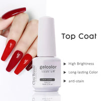 No-Wipe Top Coat & Sticky Base Coat UV Gel Polish — Long-Lasting, MSDS Certified, 15ml
