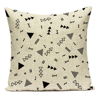 Boho Geometric Printed Throw Pillow Cover | Linen Cotton Cushion Case for Sofa