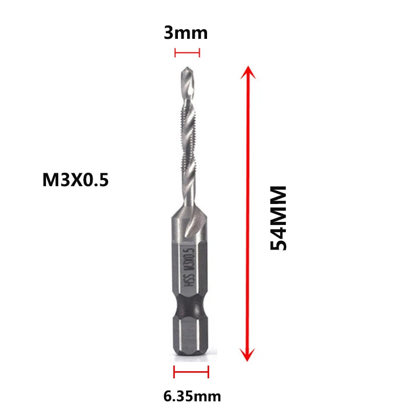 HSS Titanium Metric Tap Drill Bits Set | M3–M10 Thread Taps