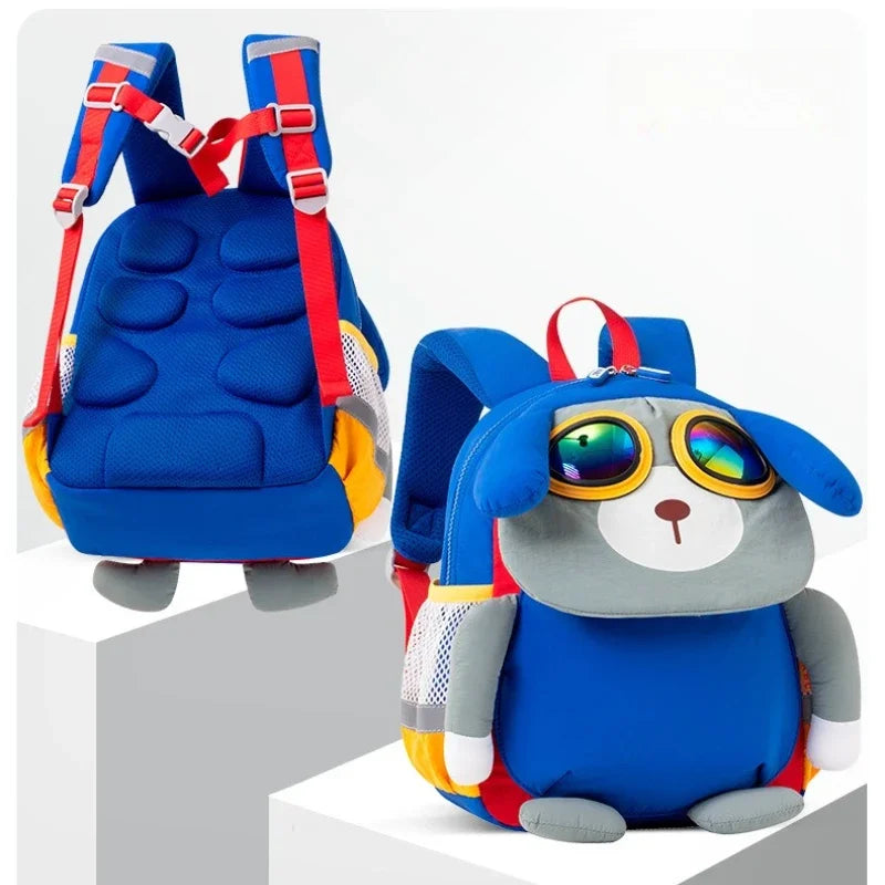 3D Cartoon Dog Backpack - Ultra Lightweight Kids School Bag for Kindergarten