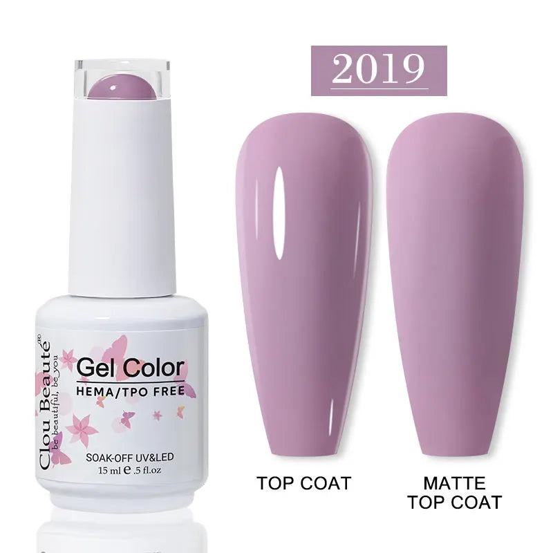 No-Wipe Top Coat & Sticky Base Coat UV Gel Polish — Long-Lasting, MSDS Certified, 15ml
