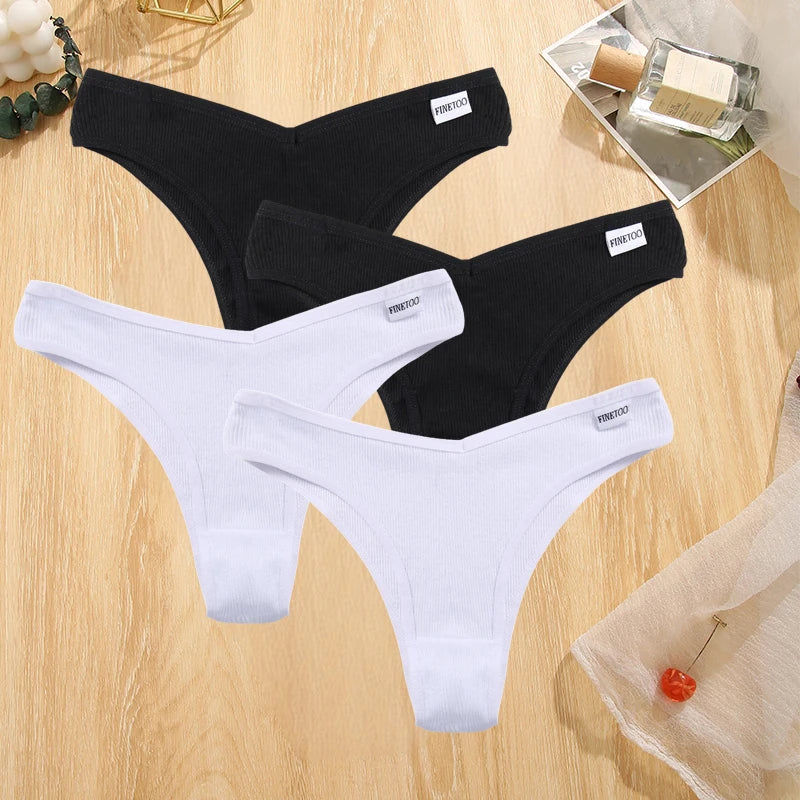 Set de 4 Panties de Algodón Talle V para Mujer