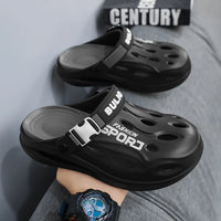 Men's Sport Clogs with Buckle Strap - Non-Slip EVA Beach & Driving Shoes