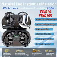 YYKQ16  AI Translator Earbuds 144 Languages Noise Cancelling Bluetooth 5.3 Headset Instant Translator Smart Voice Real Time