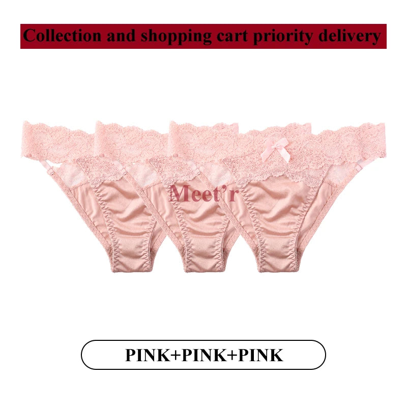 3-Pack Lace G-String Panties – Low-Rise, Breathable Hollow Lace | Women's Underwear Set