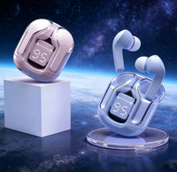 LS T6 ANC TWS Earphones | Bluetooth 5.3 Active Noise Cancelling 20H Battery Fast Charge LED Display Transparent Case