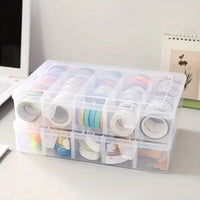 15-Grid Plastic Organizer Box with Dividers — Clear Storage for Jewelry, Crafts, Beads & More