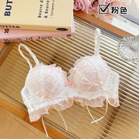 Sostén Push Up Estilo Lolita Japonés con Encaje - Bra Princesa para Mujer Copa AB