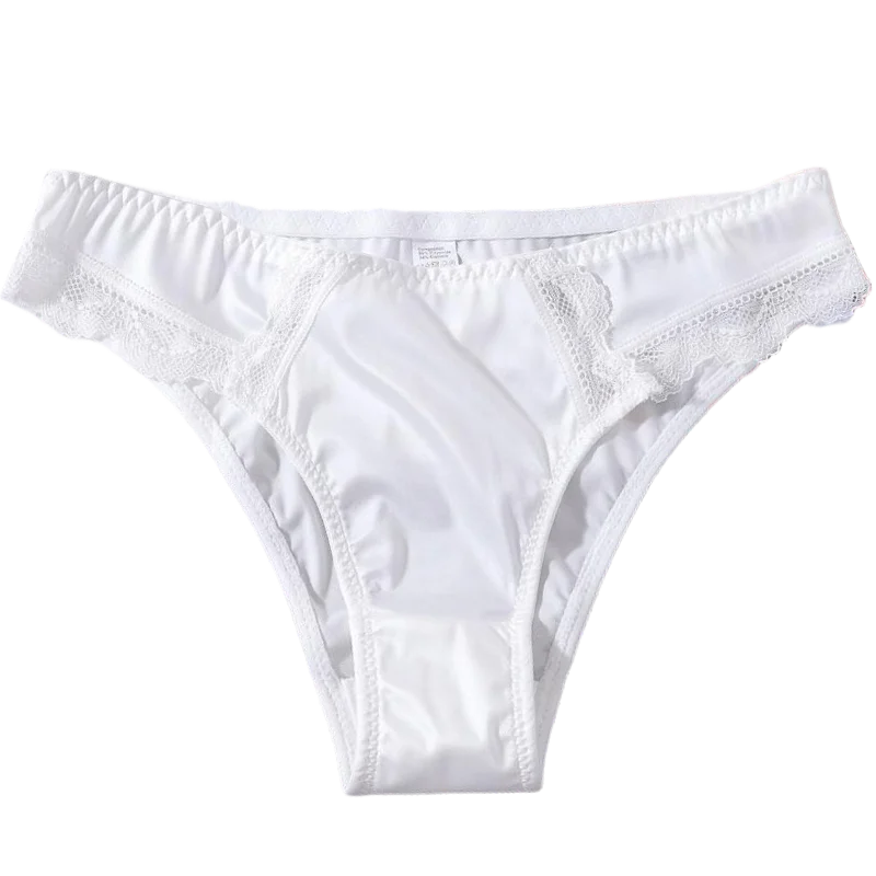Silk Satin Lace G-String Panties – Low-Rise, One-Piece Seamless Design | Women's Lingerie M–XL