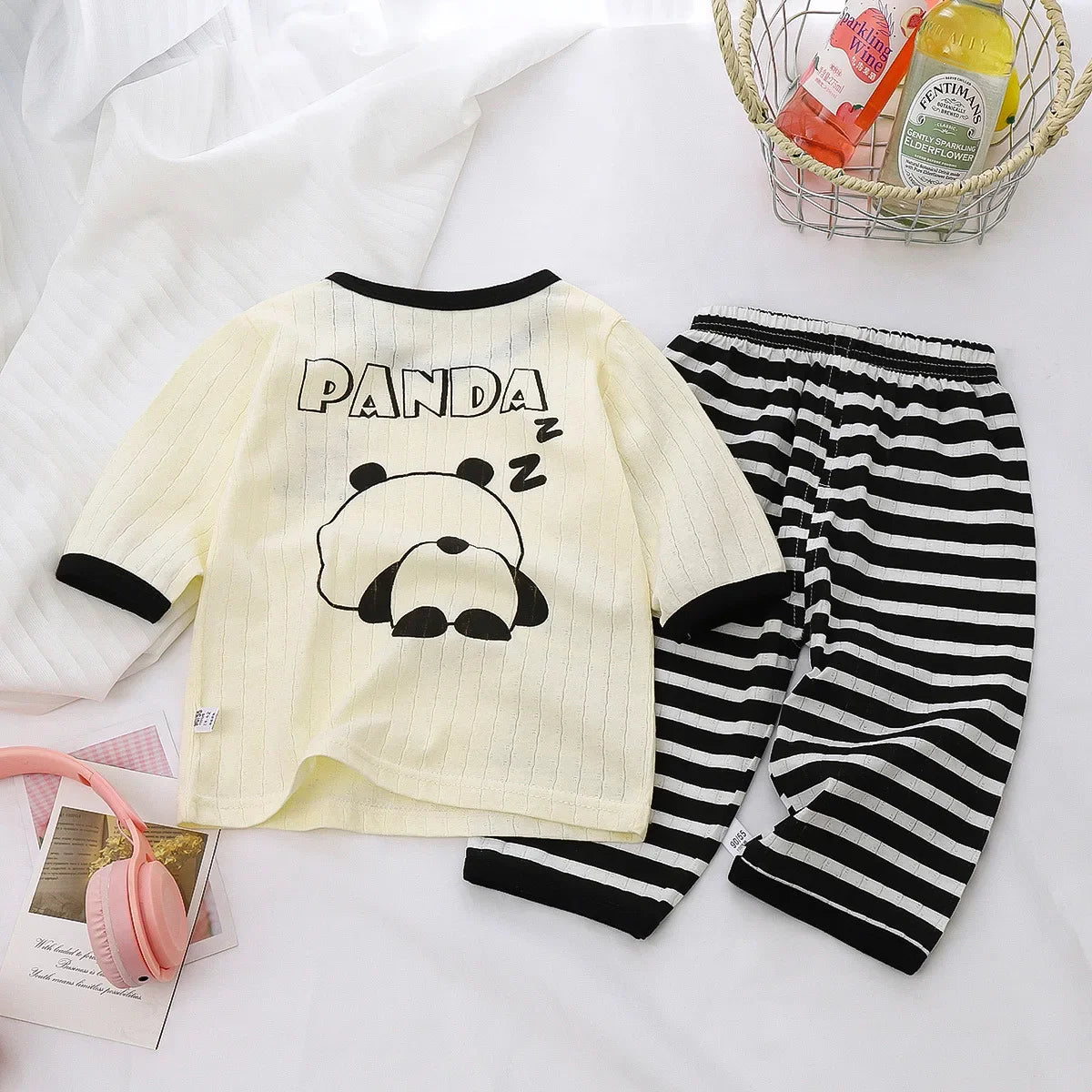 Kids Cotton Pajama Set - Cartoon Print Long Sleeve PJs | Ages 3-8Y