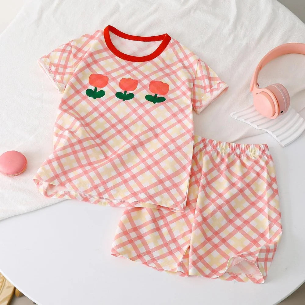 Girls 3D Animal Print Summer Short Set