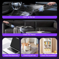 Portable handheld vacuum cleaner, rechargeable and portable, suitable for home and car use, for pet hair, three-in-one collector