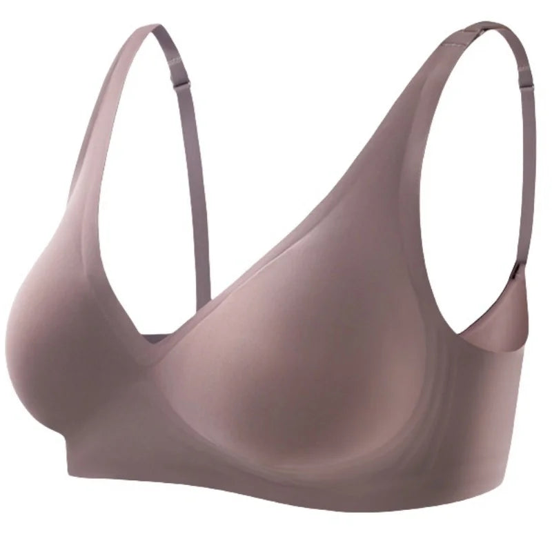 Push-Up Seamless Bra for Women | Wire-Free V-Neck Bralette with Removable Pads (S–3XL)