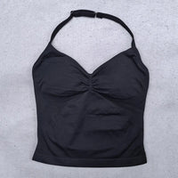 Conjunto Yoga 2 Piezas Mujer - Top Halter Sin Espalda y Shorts Cintura Alta Seamless