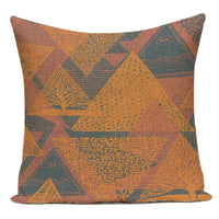 Boho Geometric Printed Throw Pillow Cover | Linen Cotton Cushion Case for Sofa