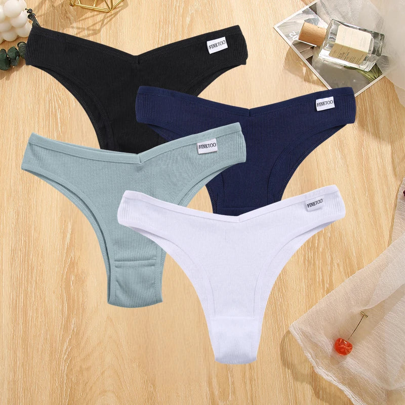Set de 4 Panties de Algodón Talle V para Mujer