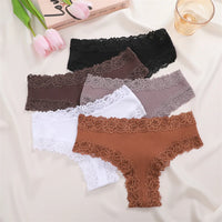 Set de 5 Panties de Algodón con Encaje - Ropa Interior Femenina