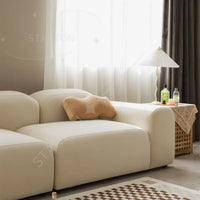 Vintage Tofu Module Sofa - Bread & Cream Aesthetic Modular Seating