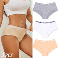 Set de 3 Panties de Algodón con Cinturón de Letras - Ropa Interior Sexy