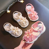 ZYCZWL Girls Bow Beach Sandals - Soft Non-Slip Summer Shoes
