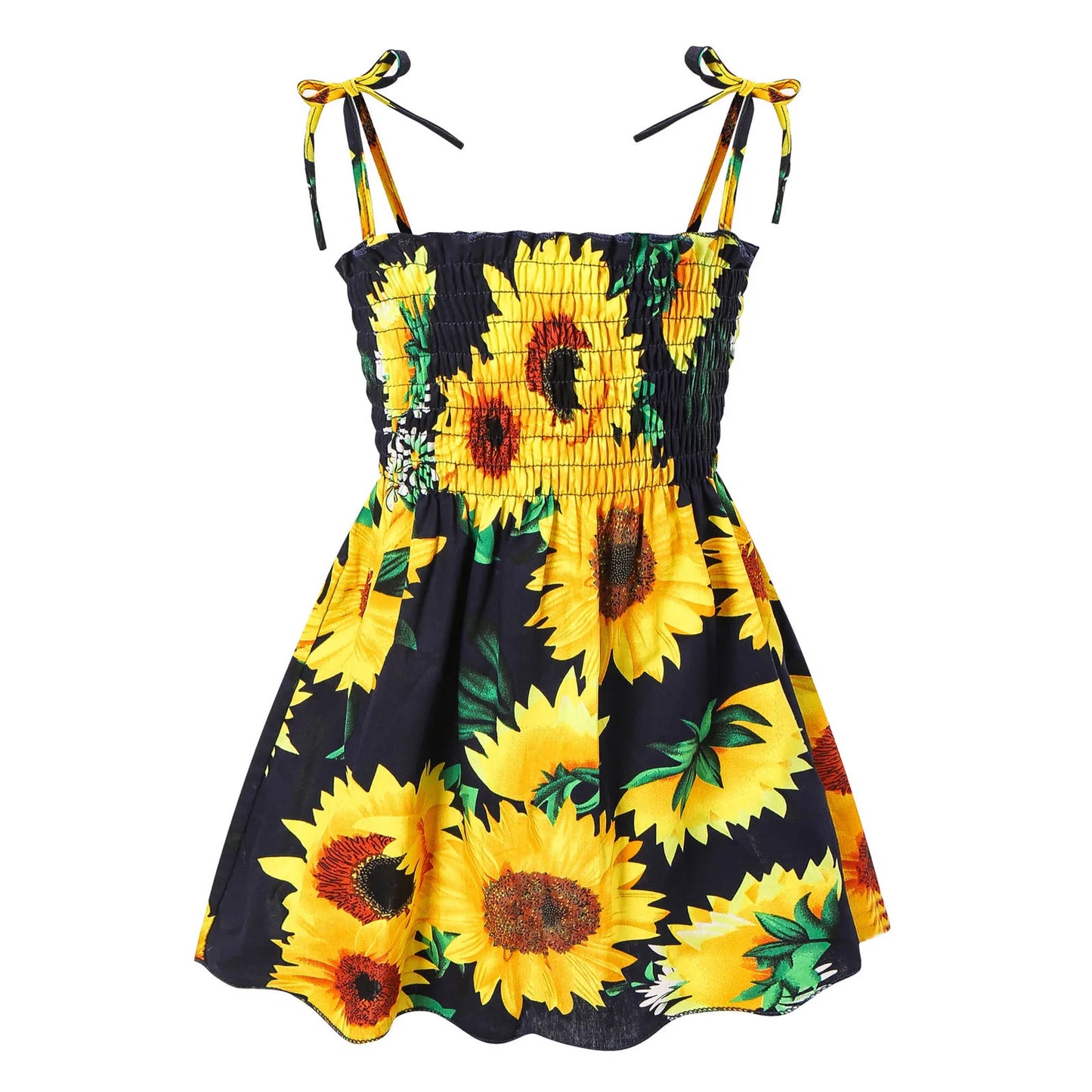 Toddler Kids Baby Girls Sunflower Slip Dress Floral Beach Dress Clothes Children'S Clothing Roupa Infantil Menina комплекты для