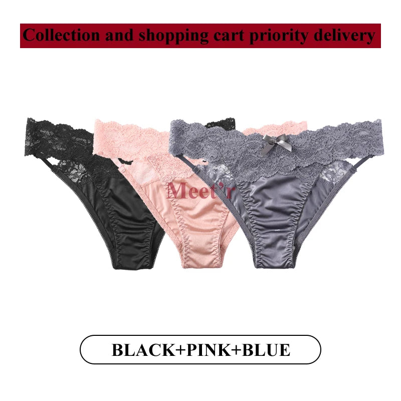3-Pack Lace G-String Panties – Low-Rise, Breathable Hollow Lace | Women's Underwear Set
