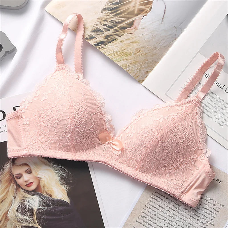 Women's Seamless Wire-Free Push Up Bra – 3/4 Cup Lace | Sizes 70–90 ABC