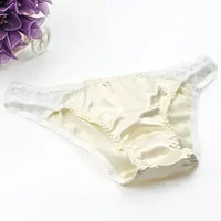 100% Mulberry Silk Panties – Lace G-String Underwear for Women | Breathable & Antibacterial (M–XXL)