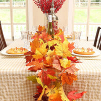 200cm Artificial Vines Red Autumn Maple Leaves Fake Garland For Home Christmas Halloween Thanksgiving Party Fireplace Fall Decor