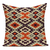 Boho Geometric Printed Throw Pillow Cover | Linen Cotton Cushion Case for Sofa