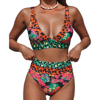 Bikini Talle Alto Cuello V - Traje de Baño Clásico de Dos Piezas