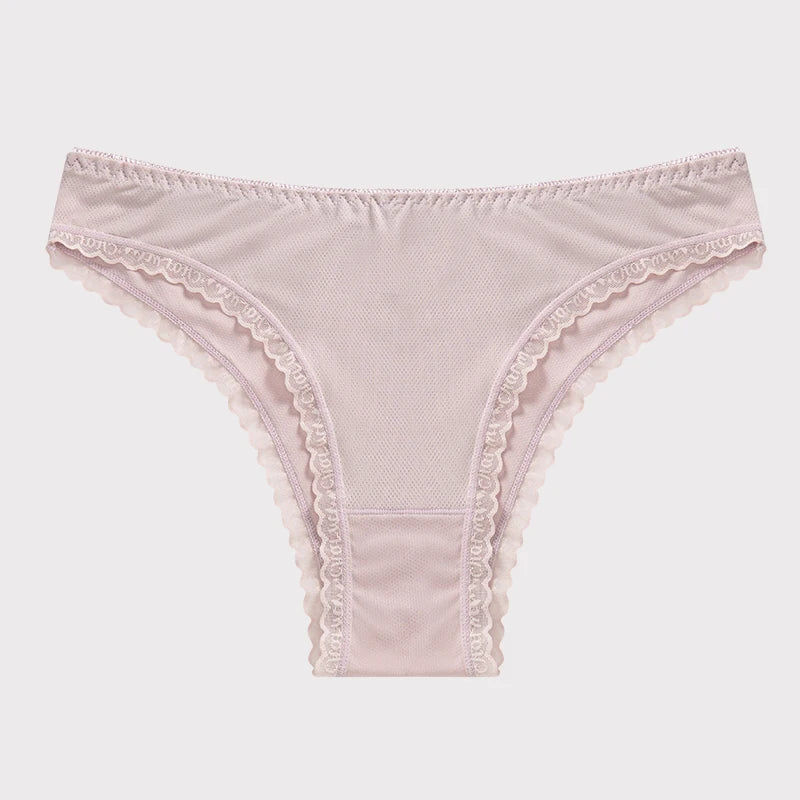 Ice Silk G-String Tanga – Low-Rise, Ultra-Soft Lace Trim | Women's Everyday Underwear | M–XL