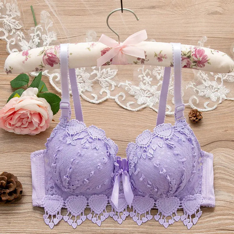 Sostén Sin Aro para Mujer con Encaje - Bra Cómodo y Sexy Negro/Blanco