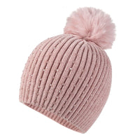 Gorro Invierno Mujer con Pompones y Perlas - Beanie Lana Tejido Cálido y Elegante