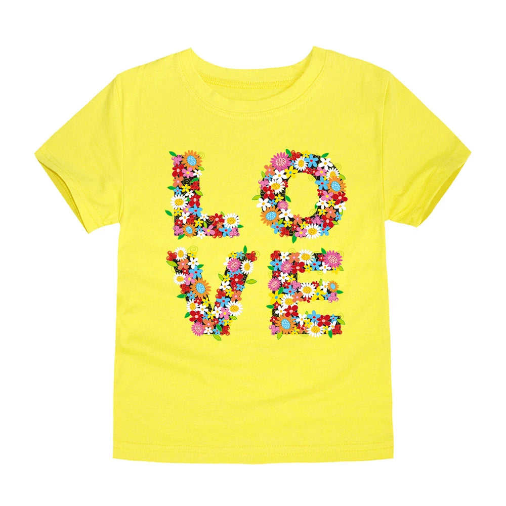 Girls 100% Cotton Flower Print T-Shirt | Sizes 2–14 Years | Pink & White
