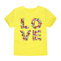 Girls 100% Cotton Flower Print T-Shirt | Sizes 2–14 Years | Pink & White