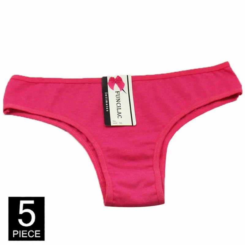 Pack de 5 Panties de Algodón para Mujer - Ropa Interior Cómoda y Sexy
