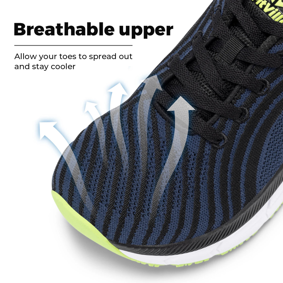 FitVille FlowCore V2 Men's Wide Toe Box Running Shoes | Extra Wide 4E, Cushioned, Non-Slip | Sizes 7–15