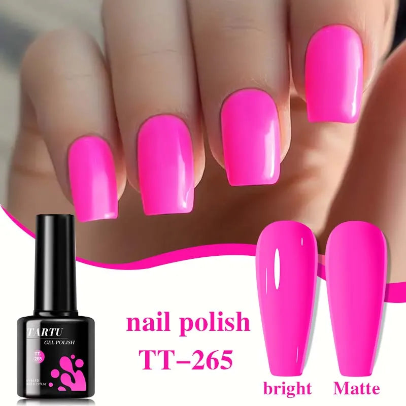 Soak-Off UV/LED Gel Nail Polish — Brown, Orange, Blue, Pink & Green Shades, 8ml