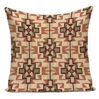 Boho Geometric Printed Throw Pillow Cover | Linen Cotton Cushion Case for Sofa
