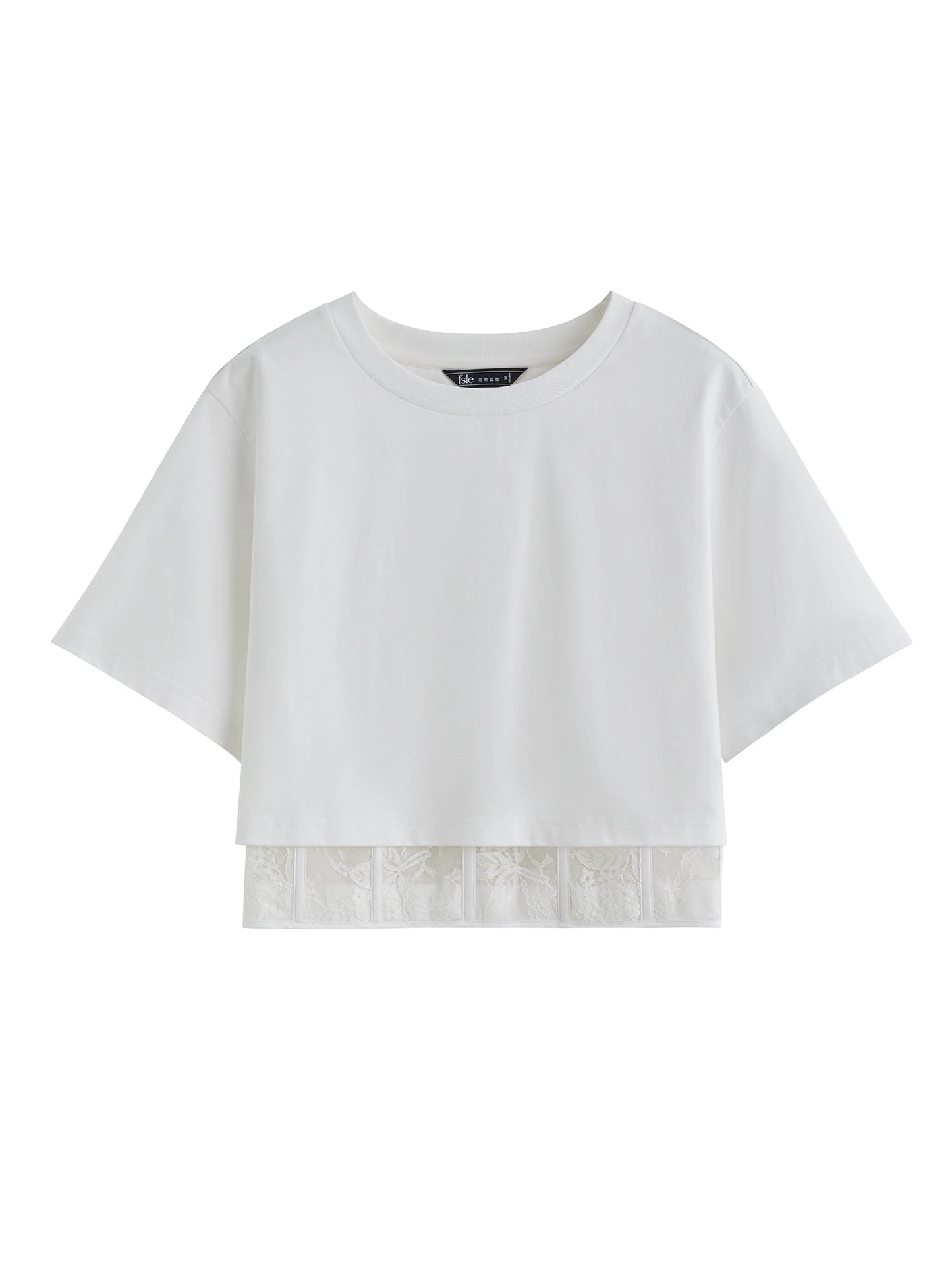 Blusa Crop Top Mujer con Encaje - Camiseta Corta Elegante Verano 2025