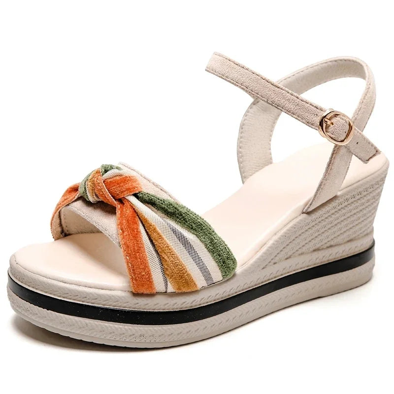 Open Toe Wedge Sandals for Women Summer Shoes босоножки женские Female Leisure Pumps Ankle Strap High Heels Ladies Slingbacks