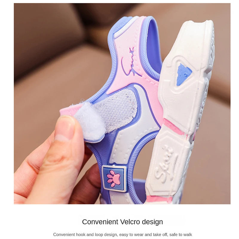 Kids Cartoon PVC Beach Sandals - Soft Sole Anti-Slip Summer Shoes