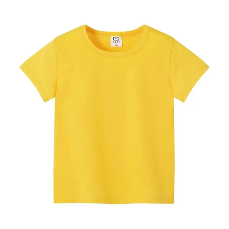 Kids Unisex 100% Cotton Short Sleeve T-Shirt | Solid Colors | Ages 2–12