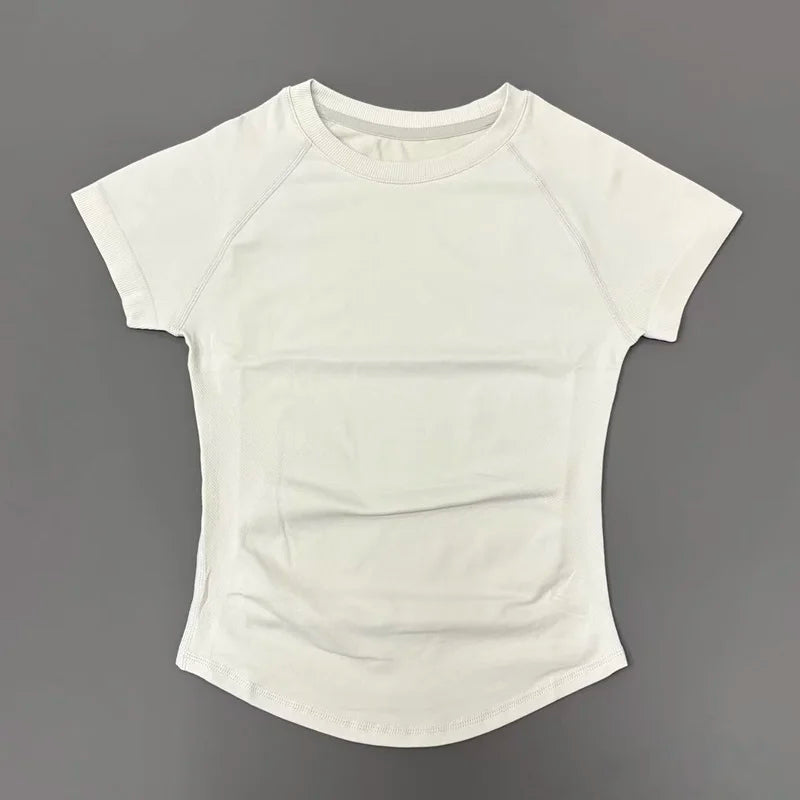 Women's Seamless Workout Top – Short Sleeve Yoga & Gym T-Shirt | Slim Fit Activewear