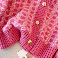 In the early spring and autumn, a new style of knitted sweater and sweater for women, pink checkered loose, slimming, cu
