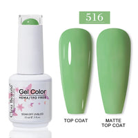 No-Wipe Top Coat & Sticky Base Coat UV Gel Polish — Long-Lasting, MSDS Certified, 15ml
