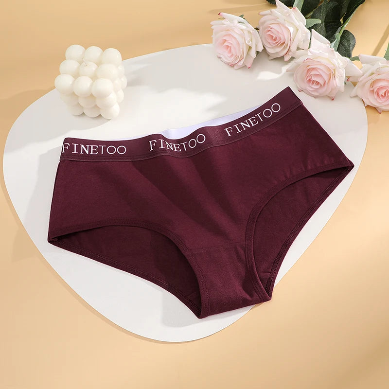 Panties Triangulares de Algodón FINETOO - Tiro Bajo con Realce de Cadera