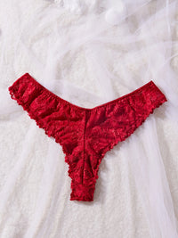Conjunto de Lencería Sexy de Encaje para Mujer - Camisola Transparente con Panty a Juego